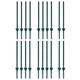 Poteau de clôture Ancrage de sol 107 cm Jeu de 20 poteaux de clôture Poteau vert