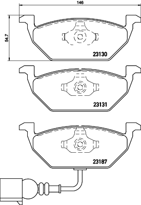 DON Bremsbelagsatz, Scheibenbremse PCP1001 links rechts für SKODA VW (SVW) SEAT (FAW) AUDI 8Z0698151A 1KD698151F L180698151A Image