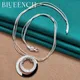 Bluealike-Collier pendentif en argent regardé 925 pour femme bague grand cercle bijoux fantaisie