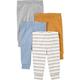 Simple Joys by Carter's Baby-Jungen 4-Pack Textured Pants Hose, Blau/Gold/Grau Meliert/Weiß Streifen, 0-3 Monate (4er Pack)