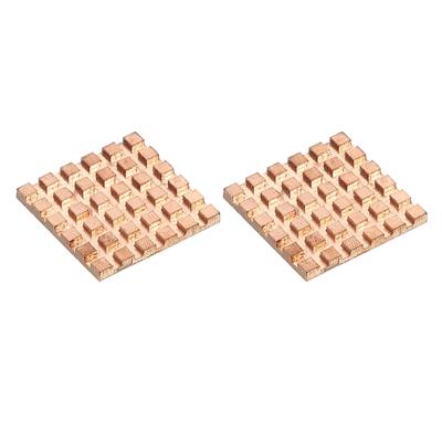 Heatsink Kit Pure Copper 22x22x3mm for IC MOS with Thermal Pads Pack of 2 - Gold Tone