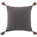 HiEnd Accents Luna Washed Linen Tasseled Square Pillow, 18"x18"