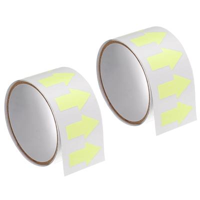 2pcs Glow in the Dark Tape Directional Arrows Marking Tape Luminous Arrow - Green