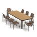 Travira 9-Piece 103" Rectangular Dining Table and Orso Armchairs, Side Chairs Set - Tekwood Top