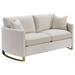 Coaster Furniture Corliss Beige Upholstered Arched Arms Loveseat