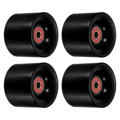 60mm Longboard Wheels with Bearings Skateboard Wheel 80A, Black Red 4pcs