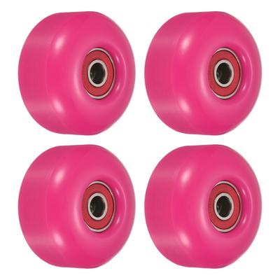 52mm Skateboard Wheel with Bearings ABEC-9 Street Wheels 95A, Rose Red 4pcs