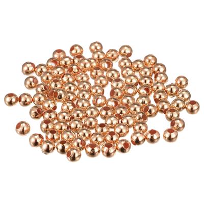 200Pcs 6mm Round Spacer Beads Jewelry Making Spacer Loose Ball Bead, Rose Gold - Rose Gold