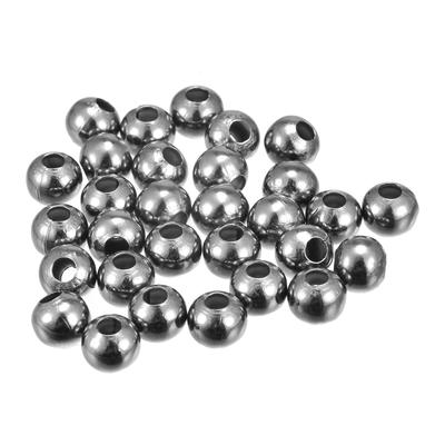 90Pcs 10mm Round Spacer Beads Jewelry Making Spacer Loose Ball Bead, Dark Grey - Dark Grey