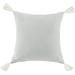 HiEnd Accents Luna Washed Linen Tasseled Square Pillow, 18"x18"
