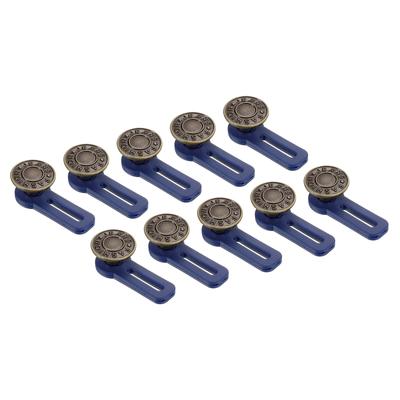 10pcs Waist Extender Buckle Jeans Button Pins Pants Waistband Expander Bronze - 17mmx10mm