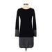 Philosophy Republic Clothing Casual Dress - Mini Crew Neck Long sleeves: Black Color Block Dresses - Women's Size X-Small