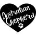 Australian Shepherd Heart And Paw Print Dogs Pets Animal Lover Wall Decals for Walls Peel and Stick wall art murals Black Small 8 Inch