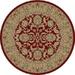 Concord Global Trading Concord Global Ankara Motif Area Rug Red/Beige 5 3 Round Antimicrobial 6 Square Indoor Dining Room Round