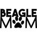 Beagle Mom Paw Print Love Animals Dog Wall Decals for Walls Peel and Stick wall art murals Black Medium 18 Inch