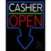 Arrow Cashier Open LED Neon Sign 19 x 15 - inches Clear Edge Cut Acrylic Backing with Dimmer - Bright and Premium built indoor LED Neon Sign for Bar decor.