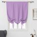 CUH Purple Blackout Roman Curtains for Kids Bedroom Thermal Insulated Curtains Rod Pocket Tie Up Shade Curtains 1-Panel for Small Windows Bathroom Kitchen (38 x 54 Inches Long)