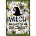 Daisy Flower Flat Canvas Wall Art Print Witch way to the candy hat funny halloween holiday tradition Hanging Wall Sign Large 16 x 12 Inch Decor Funny Gift