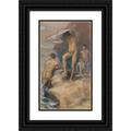 Ludwig von Hofmann 10x14 Black Ornate Wood Framed Double Matted Museum Art Print Titled: Bavarian Bathrooms (Approx. 1890)