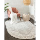Unique Loom Milano Whitney Rug Cloud Gray/Ivory 8 x 10 Oval Medallion Coastal Perfect For Dining Room Bed Room Kids Room Play Room