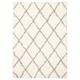 Chaudhary Living 6.5 x 9.5 Gray and Off White Moroccan Geometric Rectangular Shag Area Throw Rug