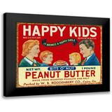 Retrolabel 14x12 Black Modern Framed Museum Art Print Titled - Happy Kids Bits o Nut Peanut Butter