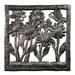 Haitian Recycled Steel Oil Drum Metal Hanging Wall Art 11.5 Flower Square