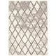 Chaudhary Living 8 x 10 Gray and Cream Geometric Rectangular Shag Area Throw Rug