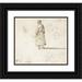Gillis Neyts 16x15 Black Ornate Wood Framed Double Matted Museum Art Print Titled - Standing Woman Seen on the Back (1633 - 1687)