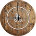 Large Wood Wall Clock 24 Inch Round Winery Wine Bar Established Date Round Small Battery Operated Brown Wall Art