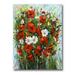 Bouquet Of White and Red Wildflowers 12 in x 8 in Painting Canvas Art Print by Designart