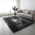 60 x35.5 Ultra Soft Fluffy Rugs Faux Fur Sheepskin Area Rug for Bedroom Bedside Living Room Carpet Nursery Washable Floor Carpets Soft Luxury Rug Gray