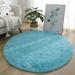 Yannee Soft Shaggy Rug Anti-Slip Fluffy Rugs Large Shaggy Rug Super Soft Mat Living Room Bedroom Carpet Blue