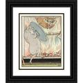 Leonard Leslie Brooke 20x24 Black Ornate Framed Double Matted Museum Art Print Titled: The Story of the Three Little Pigs Pl 8 (1904)