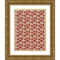 Anonymous 18x24 Gold Ornate Framed and Double Matted Museum Art Print Titled - Red Poppy Design (1911)