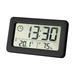 Linyer Alarm Clock Temperature Humidity LCD Portable Household Hygrometer Bedside Battery Operated Calendar Home Black