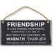 True Friendship Sign-Funny Signs Gift for Best Friends Friendship Is Like Home Room Plaque Rustic Wood Hanging Plaque 5x10 Wall Art Decoration (Friendship)