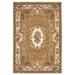 8 x11 Beige Ivory Machine Woven Hand Carved Floral Medallion Indoor Area Rug