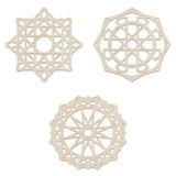 Mandala Wooden Wall Art Set of 3 Geometric Concept Abstract Symmetric Art Birch Plywood Rustic Wall Art Accent for Hallway Bedroom Living Room and Offices 11.4 X 11.4 X 0.1 by Ambesonne