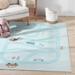 Well Woven Playful Roads Light Blue 6 x 9 Kids Road Rug Traffic Playmat