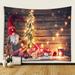 Christmas Wall Tapestry Colorful Tapestry Backdrop Xmas Santa Claus Reindeer Tree and Fire Place for The Living Room Background Wall Hanging for Party Home Christmas Wall Decor