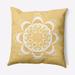 Simply Daisy 18 in x 18 in French Country Yellow and White Medallion Polyester Throw Pillow