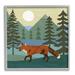 Stupell Industries Red Fox Running Forest Distant Mountains Sunset 12 x 12 Design by Victoria Barnes