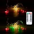 LED String Firework Lights 8 Modes Dimmable with Remote Control Battery Operated Hanging Starburst Lights with 120 LEDs IP65 Waterproof Decorative Copper Wire Lights for Parties