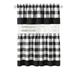 Woven Trends Kitchen Curtains and Valances Set Classic Country Plaid Checkered Premium Cotton Blend Cafe Curtains Tier & Valance Set Rod Pocket 57 x 24 Black