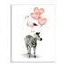 Stupell Industries Flamingo Zebra Animal Stack Pink Heart Shape Balloons 10 x 15 Design by Ziwei Li