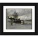 Luigi Loir 24x20 Black Ornate Framed Double Matted Museum Art Print Titled: Quay on the Banks of the Seine Paris