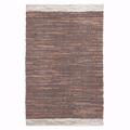 Lush Ambience Yashi Indoor Rag Area Rug | Hand Woven Ecofriendly Recycled Polyester Rug for Indoor Outdoor Use | 4X6 Ft | Tan & Beige
