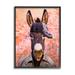 Stupell Industries Cool Trendy Donkey Wearing Hat Street Graffiti Graphic Art Black Framed Art Print Wall Art Design by Michael Quackenbush