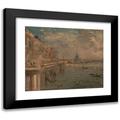 John Constable 23x20 Black Modern Framed Museum Art Print Titled - Somerset House Terrace from Waterloo Bridge (ca. 1819)